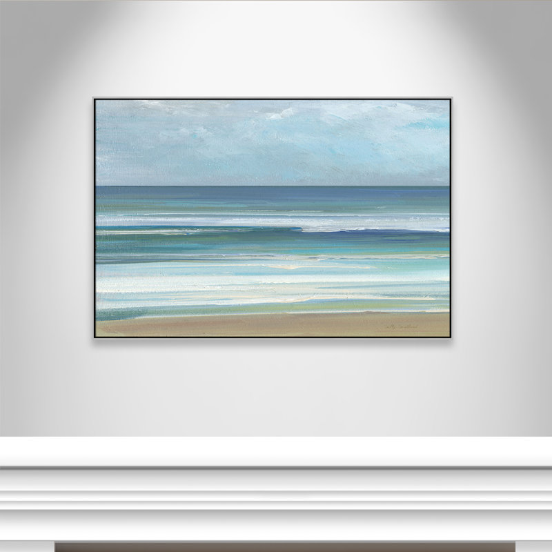 «Gentle Waves I» par Sally Swatland, H 41,5 po x l 61,5 po, Argent argent