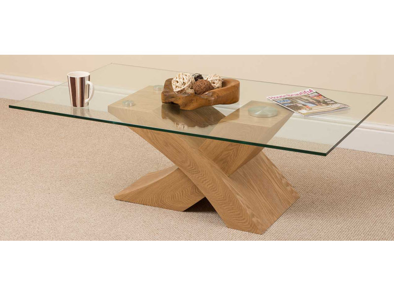 Dykstra Cross Legs Coffee Table, Beige