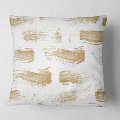 Coussin Golden Abstract Strokes - Modern Printed