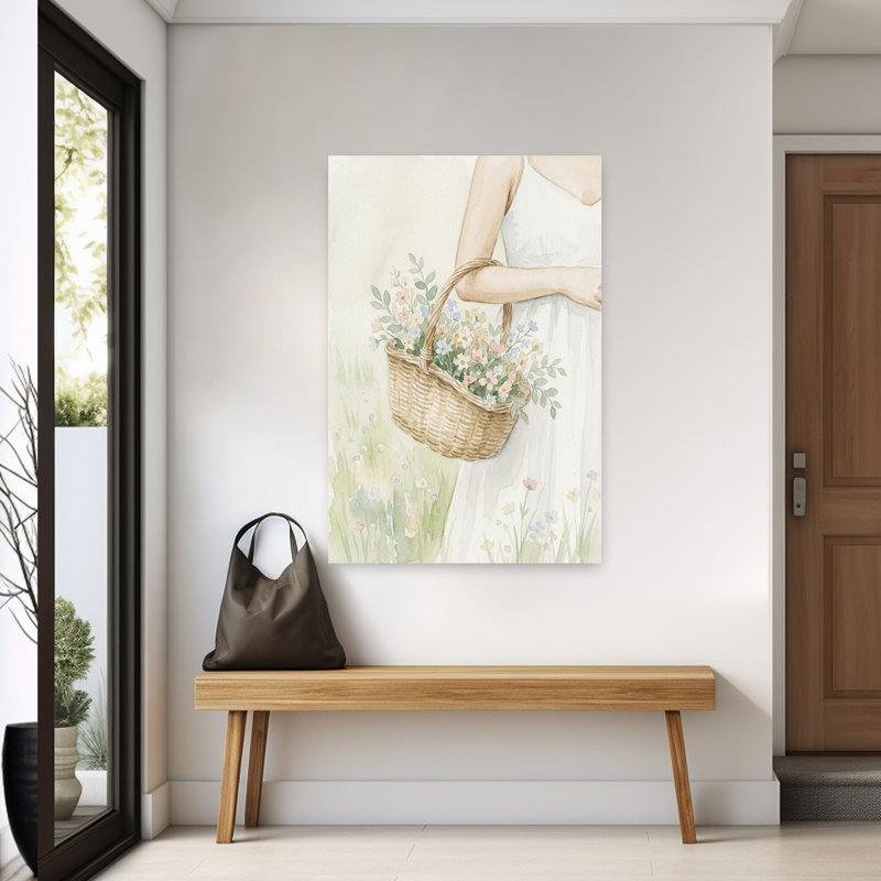 Panier de fleurs sauvages, H 60 po x l 40 po