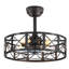  Ventilateur de plafond en cage noir de 23 po avec ensemble d'éclairage et télécommande Cissline