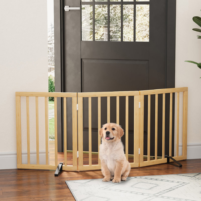Bamboo Free Standing Pet Gate, Natural