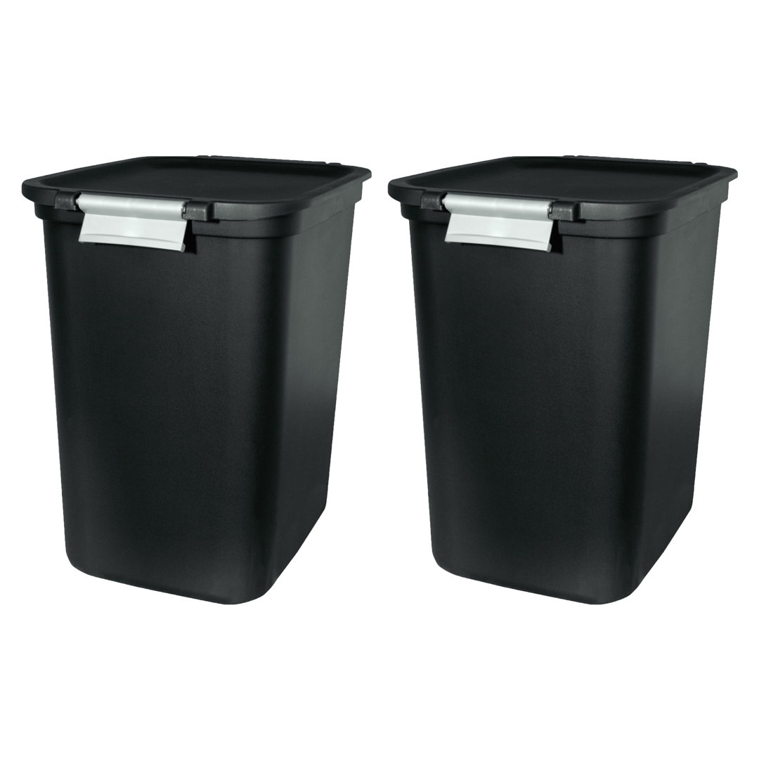 Plastic Manual Lift Kitchen Trash Can - 7.7 Gallons (Set of 2) Hefty