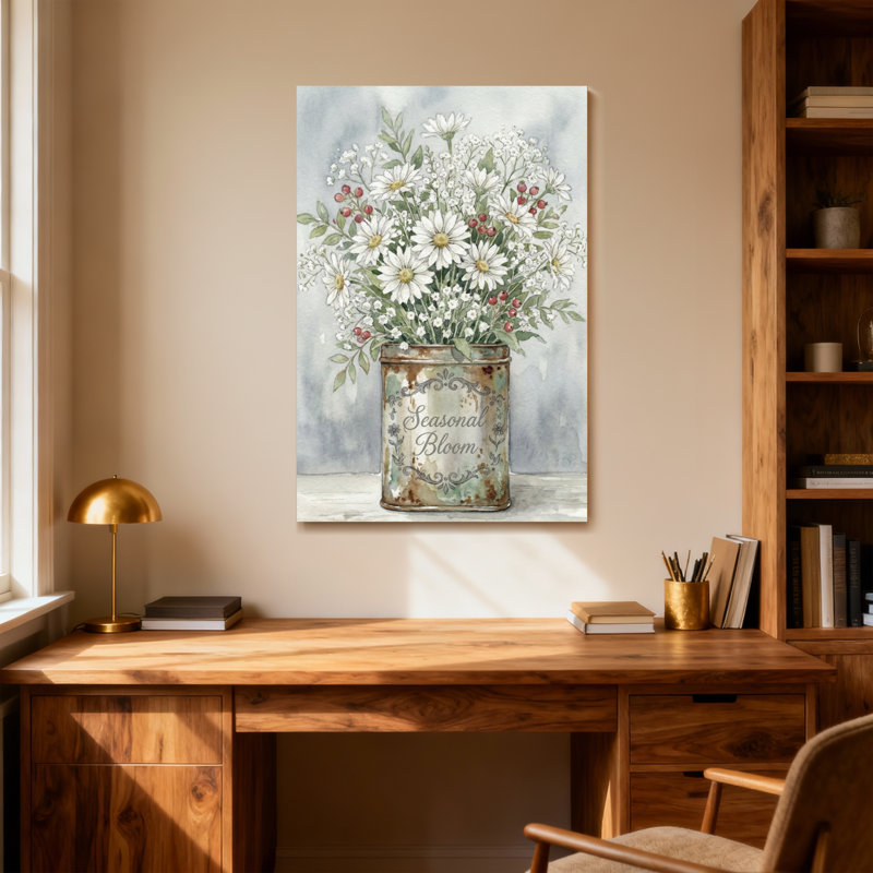 Arrangement floral de plantes en fleurs rustiques en étain rustique Plants & Flowers