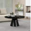 Table basse moderne en cône noir pour salon, finition ultrabrillante, diamètre de 35,4 po