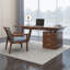 Nouveau bureau rectangulaire en bois massif 59,06 "brun de style chinois-130130235