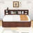Cheketa Full-Size Wooden Daybed with Built-in Storage Shelves, Drawers
