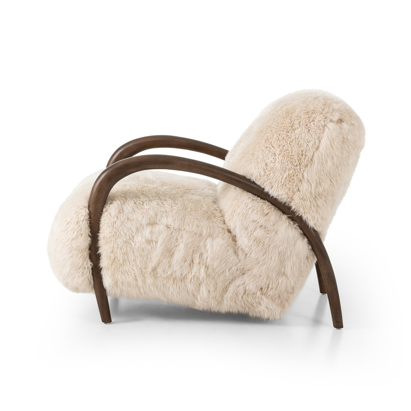 Noah Wood Frame Accent Chair, Chalet Shearling