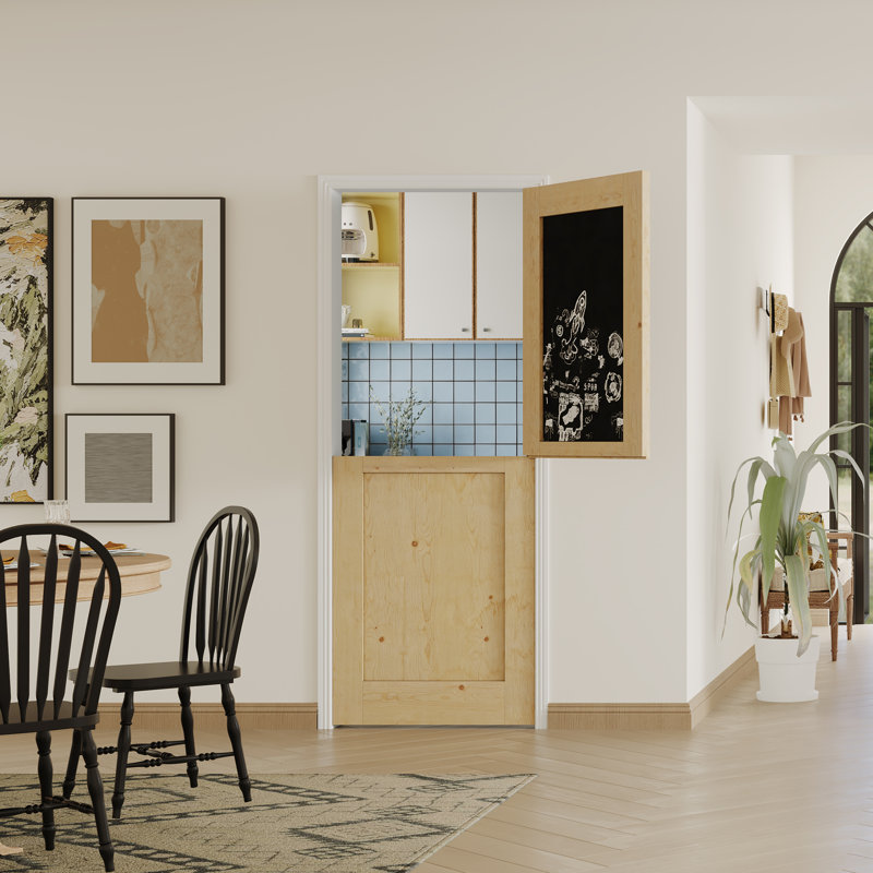 Dalle de porte avec panneau noir Dutch, 32 po x 80 po, 1