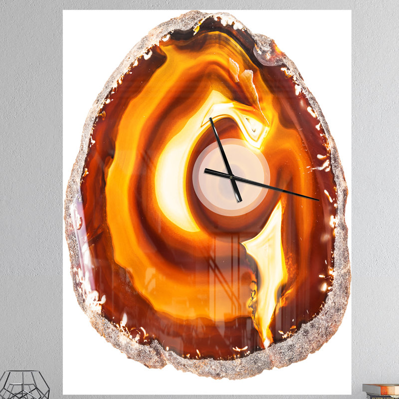 Vibrant Agate Geode Slice - Modern wall clock, Extra Large