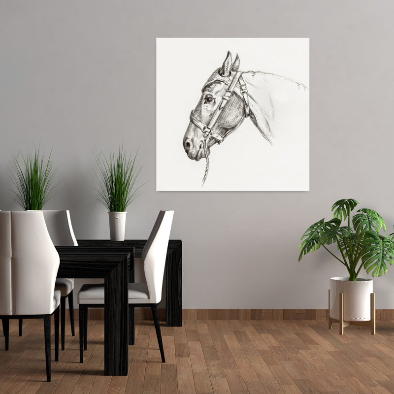 Tête de cheval, art mural rétro rétro, H 36 po x l 36 po