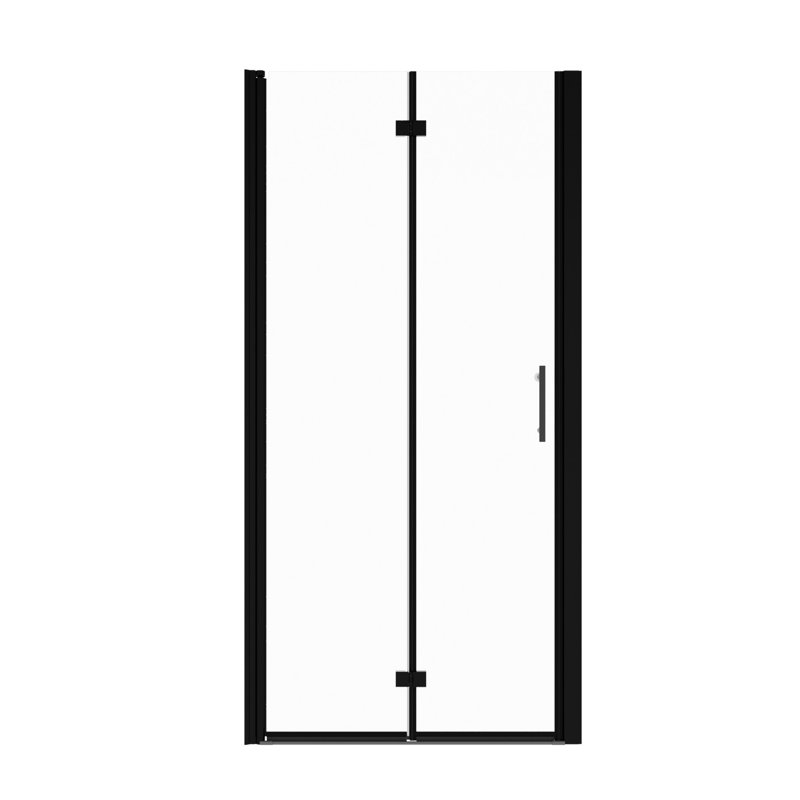 1 3/8" Adjustable Universal Pivot Shower Door - 1/4" Tempered Glass, Matte Black, 36000 Times Open And Close Studied, Leak- Function Glass Adjustable, Checked, Leak