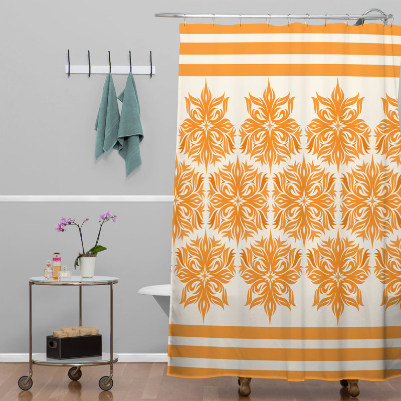 Rideau de douche simple creamsicle tribal floral