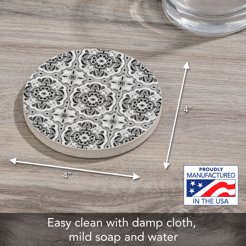 Tile Sketch Single Round Sandstone Coaster Create Your Own Set