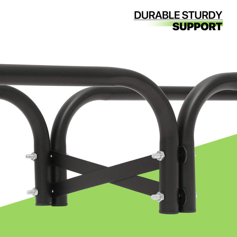 Black 7 ft Steel Firewood Rack with Waterproof Cover