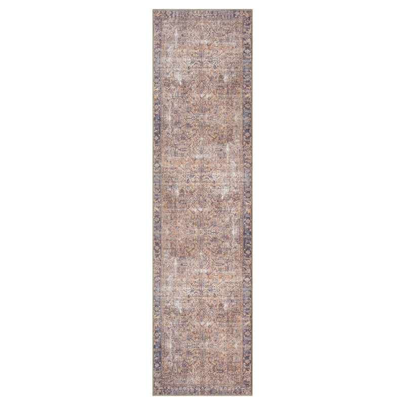 Washable Abstract Indoor Rug, Runner 2'7" x 10'