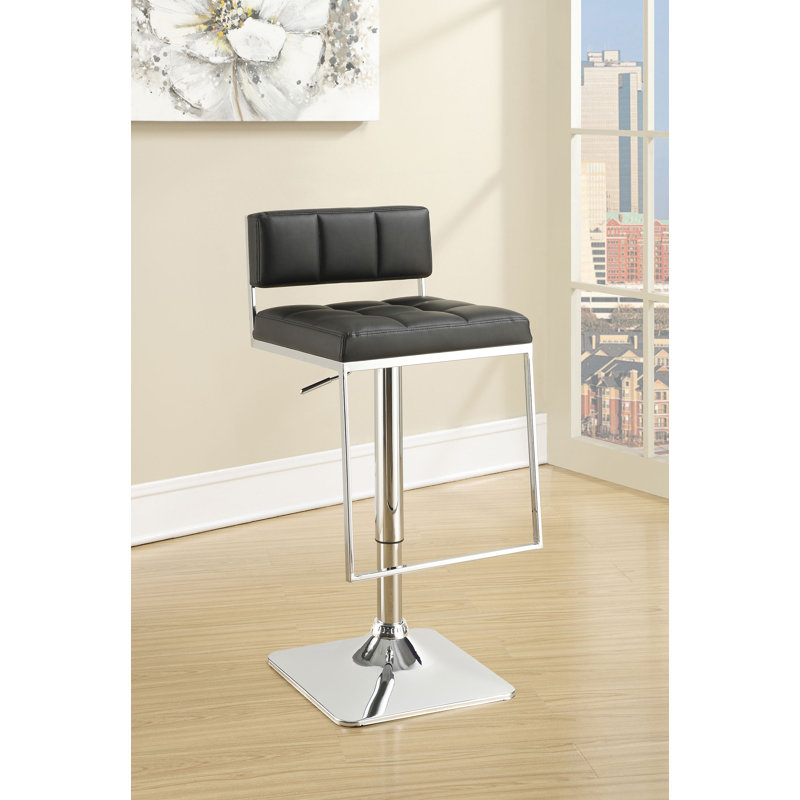 Tabouret de bar rotatif à hauteur ajustable avec structure en métal Kinnear, Noir