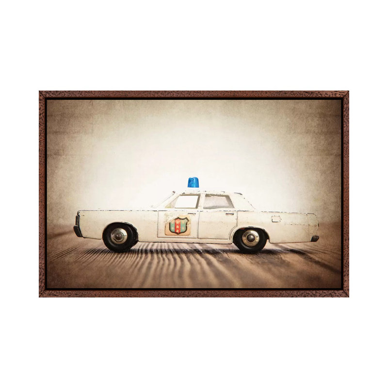 Police 1 Piece Wall Art on Canvas, 101.6 cm H x 66.04 cm W, Classic Brown Wood Framed