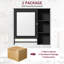 Rangement mural pour salle de bain Hounker avec grande porte miroir, tablettes réglables (meuble-lavabo non inclus)-123429942