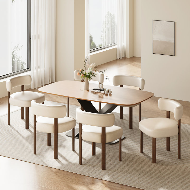 Chaise d'appoint rembourrée en similicuir, Beige