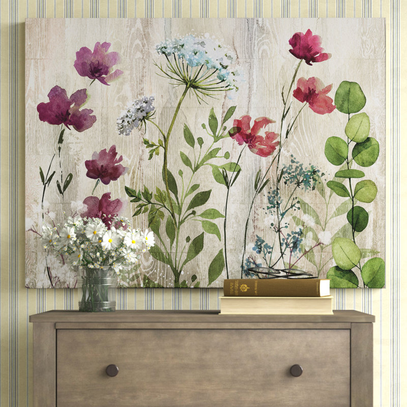 " Meadow Flowers I ", No Frame, 16" H x 20" W, Wrapped Canvas
