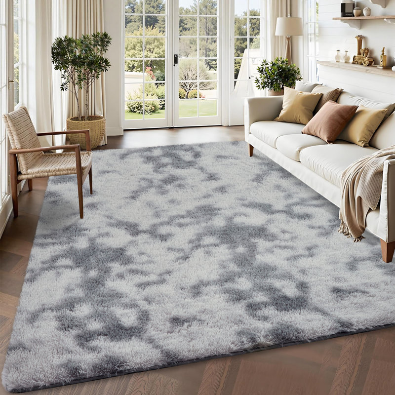 Tie-Dye Washable Shag Area Rugs Non-Slip Fluffy Shag Plush Fuzzy Shaggy Rug for Living Room, Bedroom, Home Decor