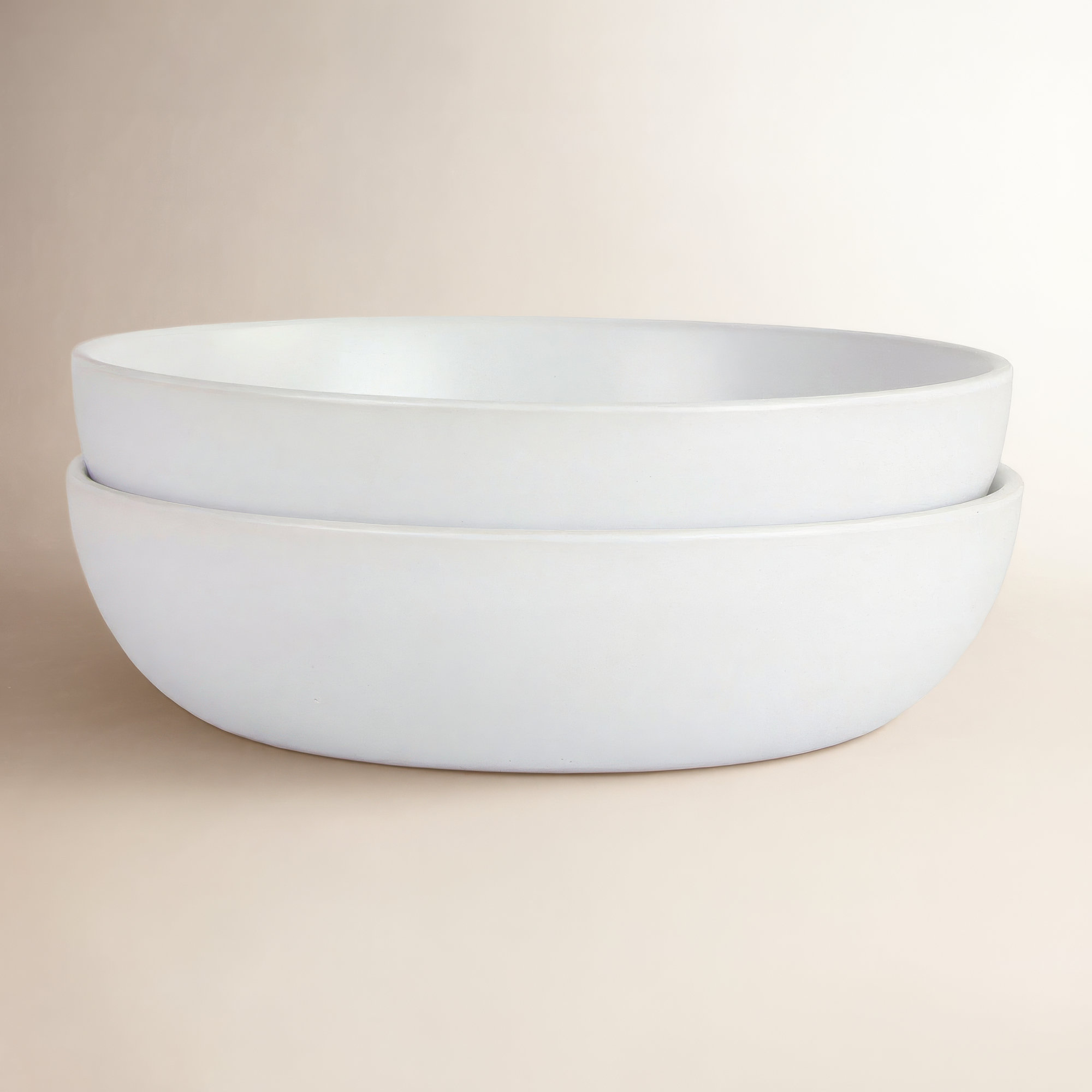 Wazee Matte Serving Bowl, Matte White