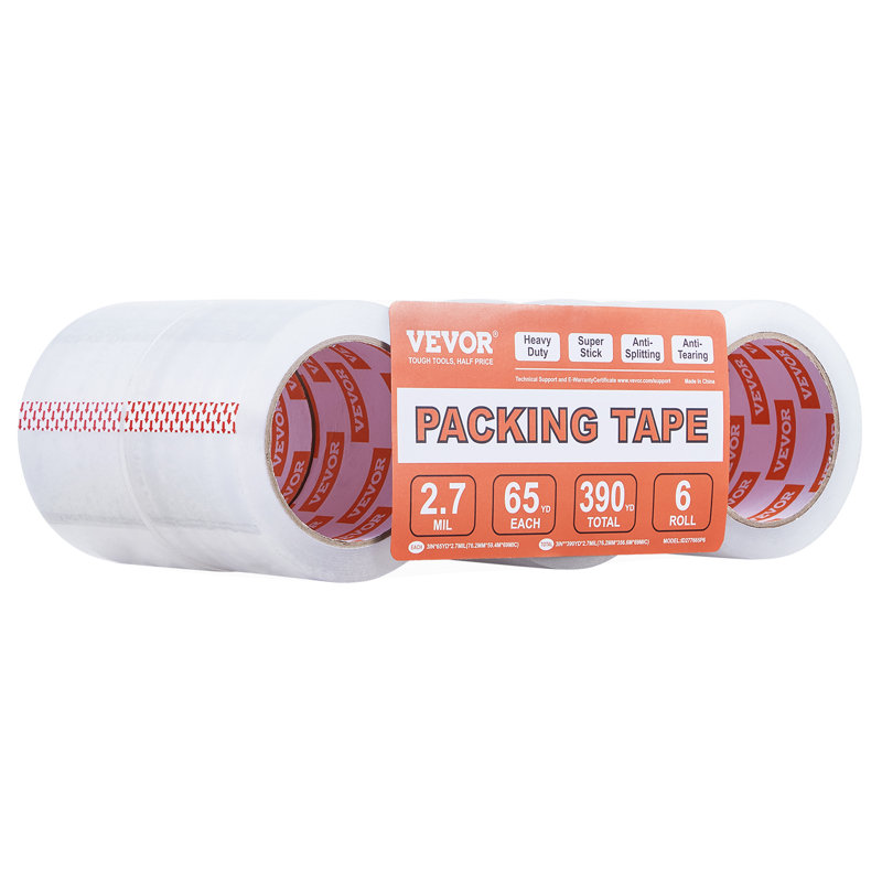 Clear Packing Tape, 3 inches Core, 3 Inches x 65 Yards Packing Tapes, 2.7 Mil Thick, Heavy Duty Packaging Tape Designed for Moving, Storage and Packing, Shipping and Mailing, Office