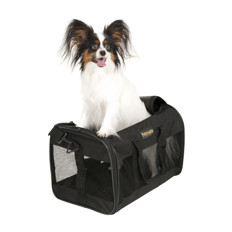 Porte-bébé chenil de cabine souple pour animaux, Noir, Grand (H 12 po x l 11,5 po x P 20 po)