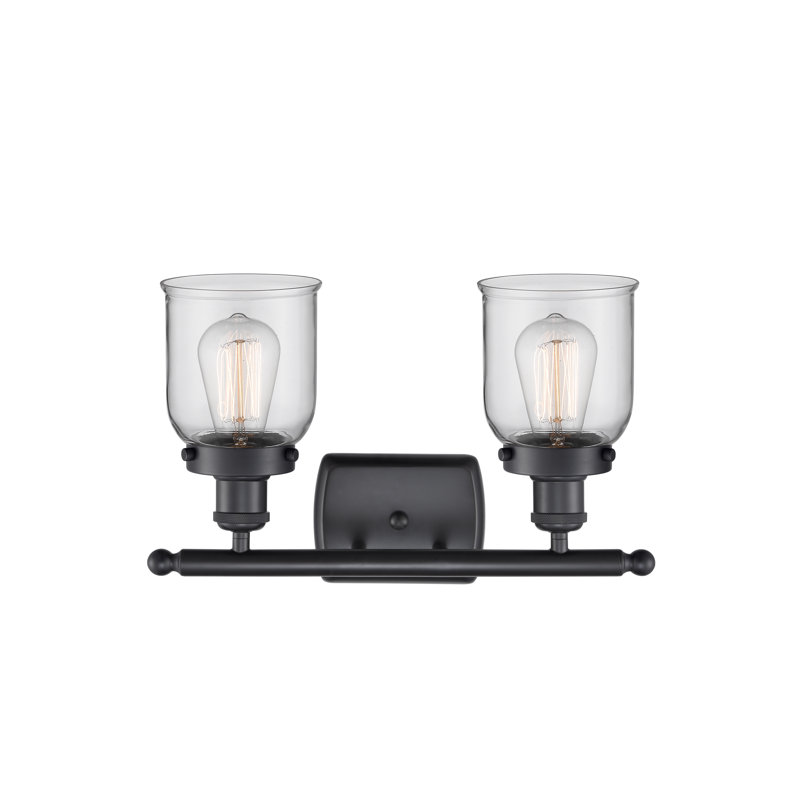 Éclairage pour meuble-lavabo 2 lumières Calton, Noir mat, DEL, Transparent