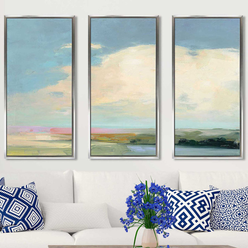 «Colorful Horizon II», reproduction sur toile flottante 3 pièces, H 41,5 po x l 64,5 po x P 2 po