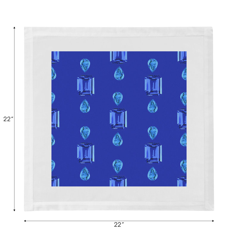 Gem Cotton Blend Square Napkins, Topaz Royal