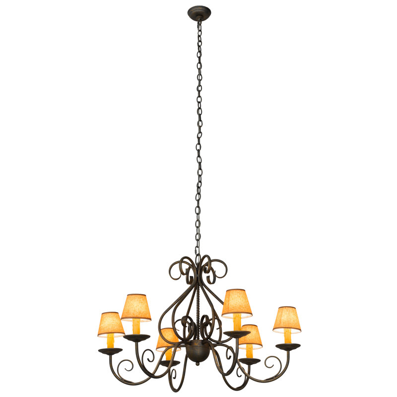 Lustre empire 6 lumières à abat-jour Lincolndale