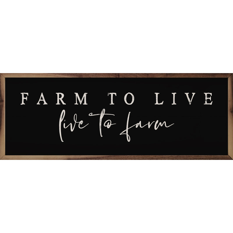 Farm To Live - noir, H 16 po x l 48 po