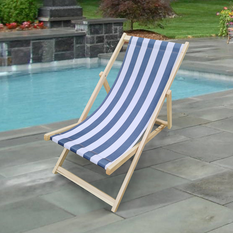 Chaise de plage inclinable Devize, Bleu clair/gris