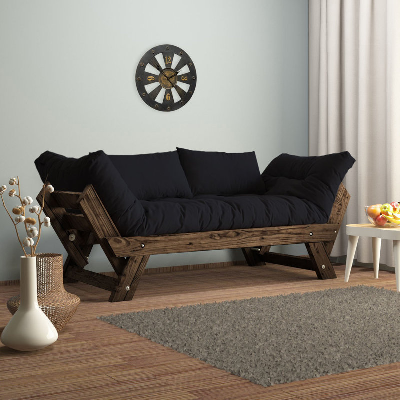 Canapé Garden 2 places, Black, Walnut
