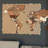 Wooden World Map - Brown