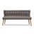 Melody Mid-Century Modern and Natural Wood Finishing 3-Seater Settee Bench
