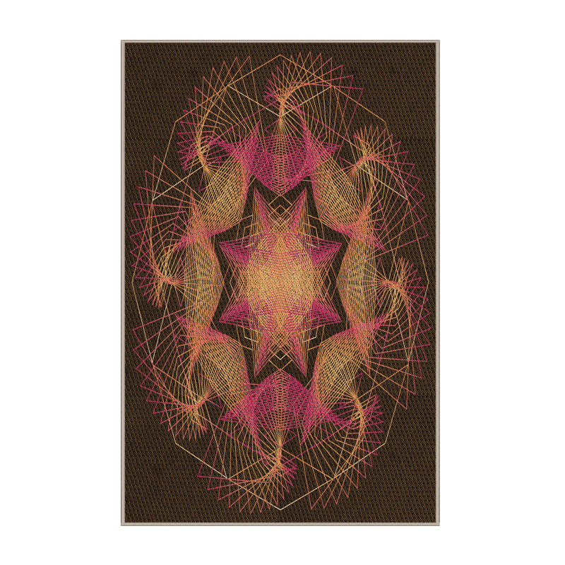 Tapis en laine rouge / brun, Rectangle 7 pi x 9 pi