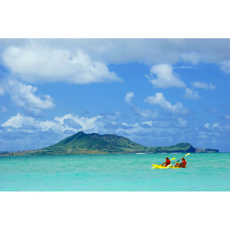 Yellow Kayak by Eviieee - Wrapped Canvas Print, 30cm H x 46cm W