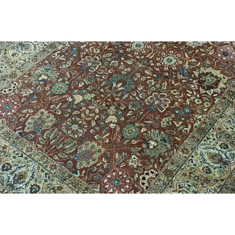 Wool Oriental Area Rug in Rust/Camel