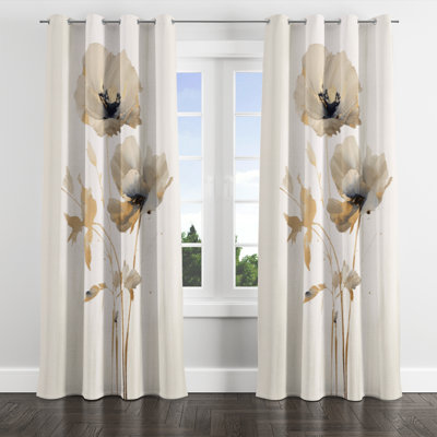 Andrenette - Floral Blackout Grommet Curtain - 1 Panel