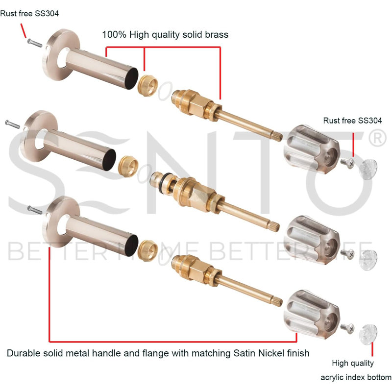 ATAYAL Bathtub And Shower 3 Handle Tub Trim Set For Gerber Faucets Bathtub Shower, Easy Installation, Heavy Duty Metal