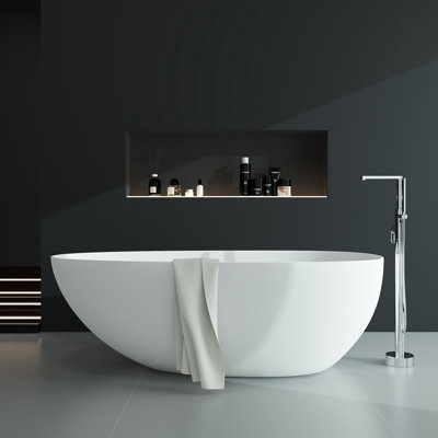 67'' x 33'' Freestanding Soaking Solid Surface Bathtub
