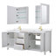 Ensemble de meuble-lavabo double 80 po avec dessus en quartz et miroir Daria-100481665-100481666-100502013