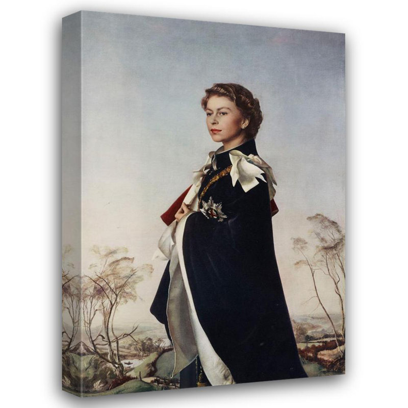 Portrait de la reine Elizabeth II, H 48 po x l 33 po