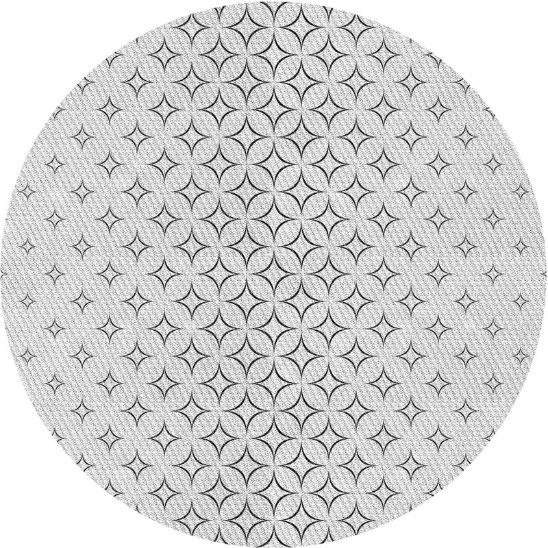 Tapis géométrique gris, Rond 8 pi