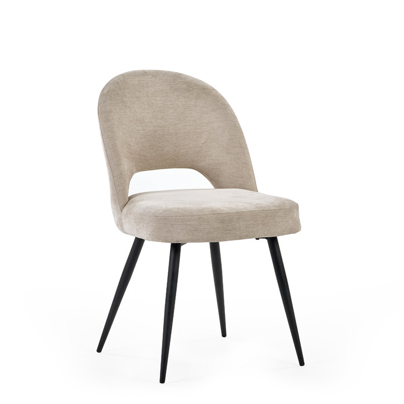 Rodborough 49cm H Polyester Upholstered Wing Back Side Chair, Cream
