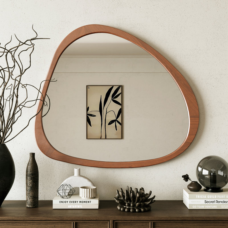 Wooden Framed Mirror, Walnut