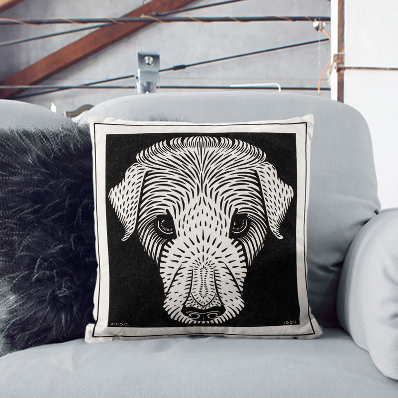 Dogs Head Scatter Cushion, 40cm H x 40cm W x 15cm D